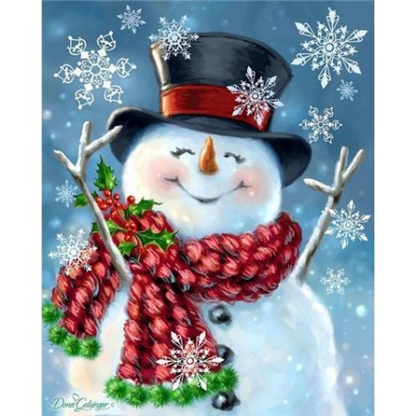 2019 Karikatur Schattig Winter Weihnachten Schneemann 5d Diamond Painting /Diamant Malerei Stickerei VM1169