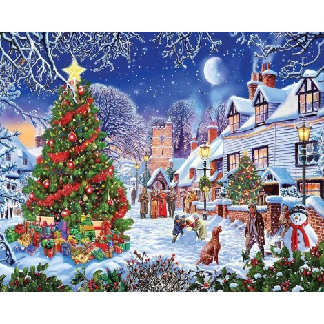 Weihnachtsbaum Dorf 2019 Neuankömmling Schlussverkauf Diamond Painting /Diamant Malerei Set VM8106