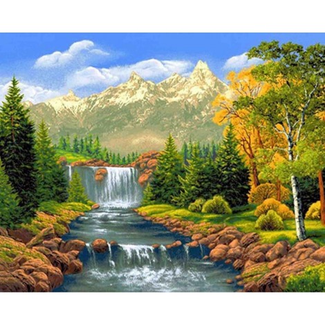 2019 Neuankömmling Schlussverkauf Landschap Wasser Vallen Berg 5d Diamond Painting /Diamant Malerei Set VM4159