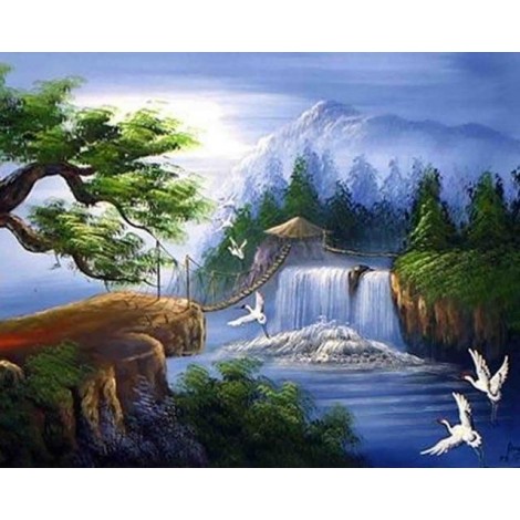2019 Neuankömmling Schlussverkauf Landschap Wasser Vallen Berg 5d Diamond Painting /Diamant Malerei Set VM4161
