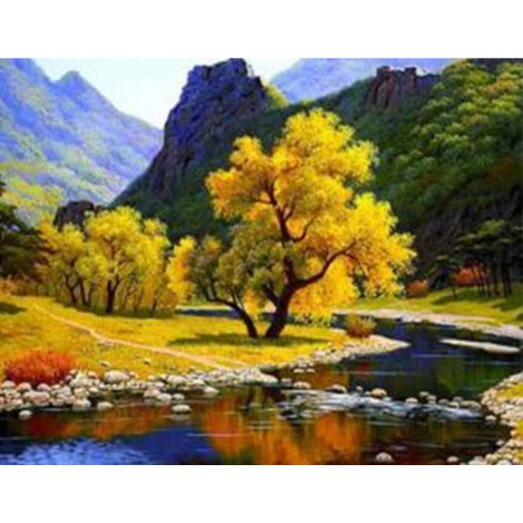 2019 Schlussverkauf Landschap Berg&See 5d Diamond Painting /Diamant Malerei Set VM39495