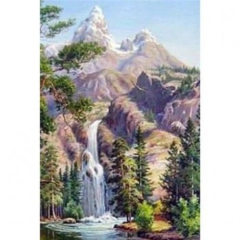 Neuankömmling Schlussverkauf Berg Wasser Vallen 5d Diamond Painting /Diamant Malerei Set VM09462