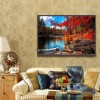 Schlussverkauf Charmant Herbst Kleurrijk Wald En Meer Diamond Painting /Diamant Malerei Set AF937