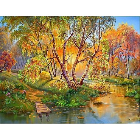 2019 Landschap Herbst Baum Meer Patroon 5d Diamond Painting /Diamant Malerei Set VM20031
