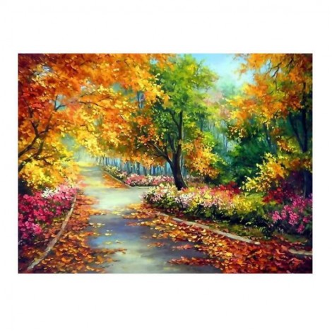 Ölgemälde Stile Charmant Herbst Kleurrijk Wald Diamond Painting /Diamant Malerei Set AF9538