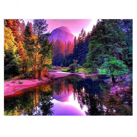 Herbst Kleurrijk Stil Wald Meer Diamond Painting /Diamant Malerei Set AF9539