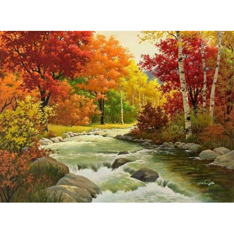 2019 Schlussverkauf Vallen Wald Landschap 5D Diamond Kunst Painting VM1168