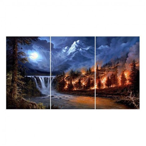 Multi Panel Traum Vallen Landschap 5D Voll Strasssteine Diamond Painting /Diamant Malerei Set QB8056