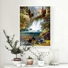 Herbst Ölgemälde Stile Berg Wasser Vallen Diamond Painting /Diamant Malerei Set AF9394