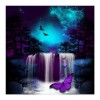 Fantasie Nacht Schmetterling Wasser Vallen Diamond Painting /Diamant Malerei Set AF9408