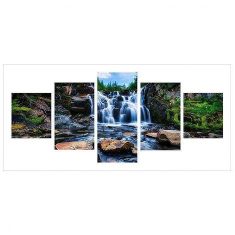 Multi Panel Landschap Wasser Vallen Kreuzstich 5D Voll Strasssteine Diamond Painting /Diamant Malerei Set QB8059