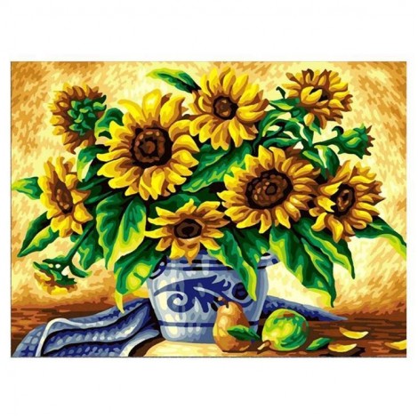 Ölgemälde Stile Sonnenblumen 5d Diamond Painting /Diamant Malerei Set QB6415