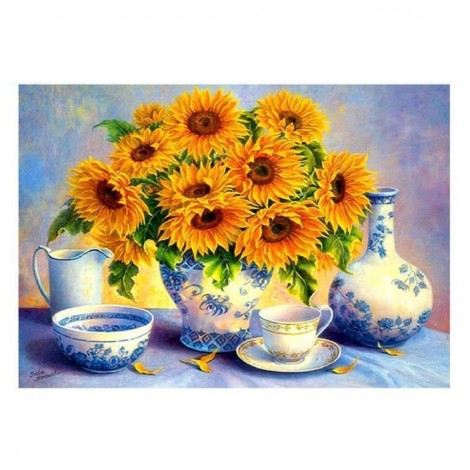 Ölgemälde Stile Sonnenblumen 5d Diamond Painting /Diamant Malerei Set QB6412