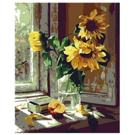 Bestees Ölgemälde Stile Geel Sonnenblumen 5d Vol Diamond Painting /Diamant Malerei Set QB5787