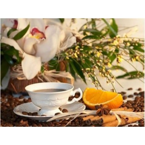 2019 Neuankömmling Schlussverkauf Kaffee En Blume Bilder 5d Diamond Painting Set VM03019