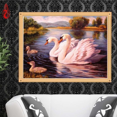 2019 Neuankömmling Schwans Swimming 5d Diamond Painting /Diamant Malerei Stickerei VM08596