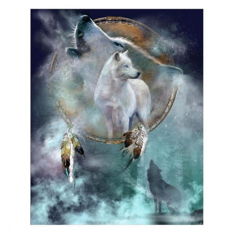 Neuankömmling Traumfänger Wolf Patroon 5d Diamond Painting /Diamant Malerei Set QB657