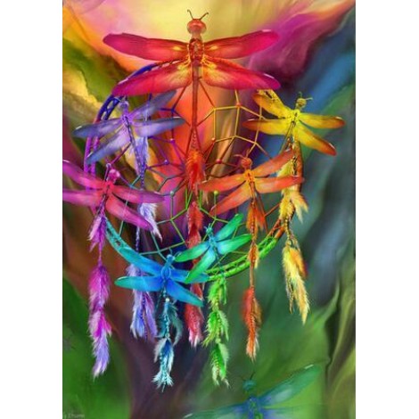 2019 Traum Eckig Strasssteine Diamond Drachenflies 5d Diamond Painting /Diamant Malerei Set VM7356