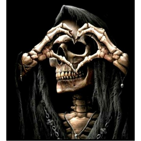 Besondere Schädel Herz Geformt 5D Kreuzstich Diamond Painting /Diamant Malerei Set NB0135