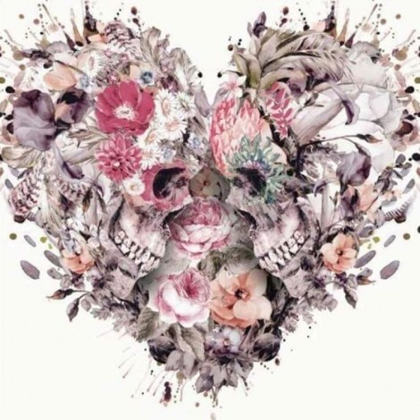 2019 Besondere Schädel Blume 5d Eckig Strasssteine Diamond Painting /Diamant Malerei Set VM7344