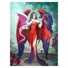 Fantasie Mädchen Und Drachen Diamond Painting /Diamant Malerei Set AF9121