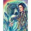 Ölgemälde Stile Mädchen Und Tiere 5d Diamond Painting /Diamant Malerei Set QB5918
