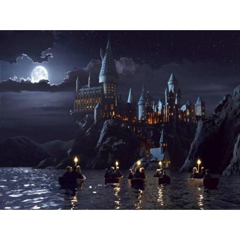 Fantasie Vol Eckig Strasssteine Magisch Schule Schloss 5D Diamond Painting /Diamant Malerei Set NA0020