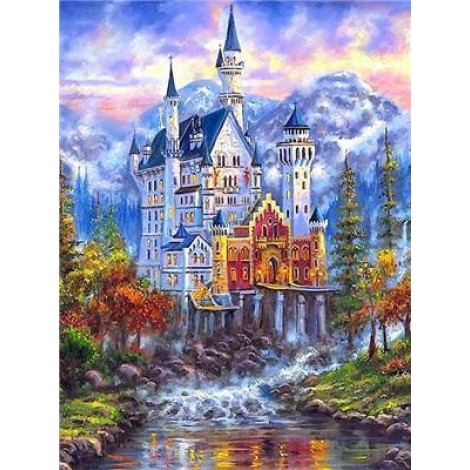 Ölgemälde Stile Vol Eckig Strasssteine Schloss 5D Diamond Painting /Diamant Malerei Set NA0030