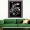 Billig Schwarz Und Weiß Schädel 5d Diamond Painting /Diamant Malerei Set VM8754