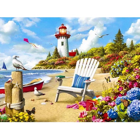 Ölgemälde Stile Zomer Strand 5D Kreuzstich Diamond Painting /Diamant Malerei Set NA0874