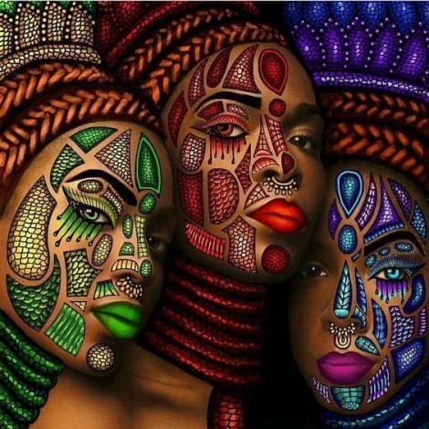 2019 Neuankömmling Schlussverkauf African Women Porträt 5d Diamond Painting /Diamant Malerei Set VM09846
