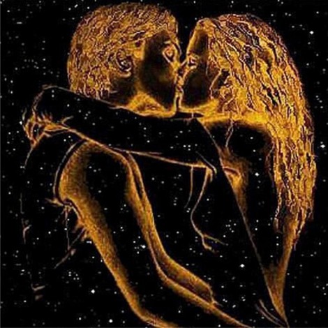 Schlussverkauf Besondere Minnaar Kiss In Nacht Patroon 5d Diamond Painting /Diamant Malerei Set VM9904