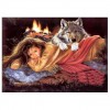 Neuankömmling Mädchen Und Tiere Wolf 5d Kreuzstich Diamond Painting /Diamant Malerei Set QB8101