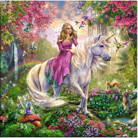 Fantasie Traum Kindergeschenk Einhorn En Mädchen 5d Diamond Painting /Diamant Malerei Set VM7611
