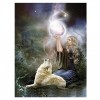 Fantasie Magisch Mädchen Und Wolf Diamond Painting /Diamant Malerei Set AF9381
