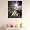 Fantasie Magisch Mädchen Und Wolf Diamond Painting /Diamant Malerei Set AF9381