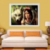 Schlussverkauf Moderne Kunststile Mooi Mädchen Und Wolf Diamond Painting /Diamant Malerei Set AF9370