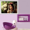 Schlussverkauf Moderne Kunststile Mooi Mädchen Und Wolf Diamond Painting /Diamant Malerei Set AF9370