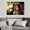Schlussverkauf Moderne Kunststile Mooi Mädchen Und Wolf Diamond Painting /Diamant Malerei Set AF9370