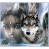 Mädchen Und Tiere Wolf Neuankömmling Traum 5d Diamond Painting /Diamant Malerei Set VM8113