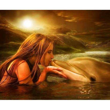 Diamond Kunst Muur Tiere Delphin 5d Diamond Painting /Diamant Malerei Set VM8575