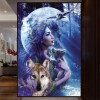 Schlussverkauf Traum Muur Mädchen Und Wolf 5d Diamond Painting /Diamant Malerei Stickerei VM1226