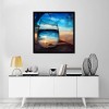 World In Glass Serie Blauw Zonsondergang Diamond Painting /Diamant Malerei Set Af9727