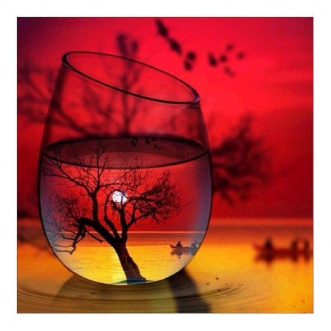 World In Glass Serie Rote Diamond Painting /Diamant Malerei Set Af9730