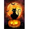 Neuankömmling Schlussverkauf Halloween Katze Pompoen 5d Bergkristal Stitch Set VM4089