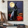 2019 Neuankömmling Schlussverkauf Halloween Katze 5d Bergkristal Stitch Set VM4086