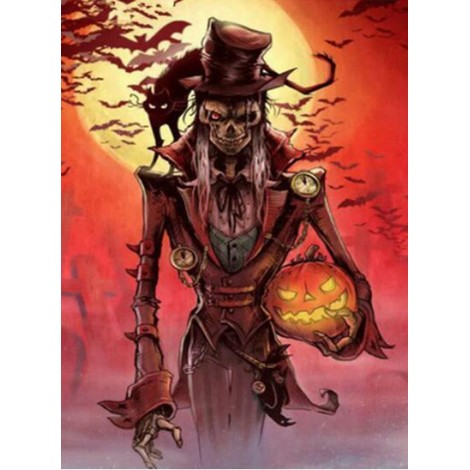 2019 Schlussverkauf Halloween Karikatur Skelet Pompoen 5d Bergkristal Stitch Set VM4085
