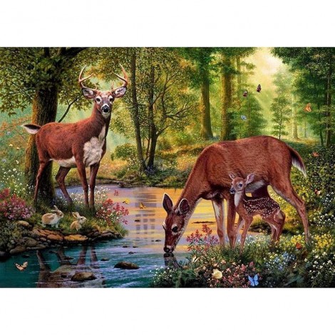 2019 Neuankömmling Schlussverkauf Hirsch Patroon 5d Diamond Painting /Diamant Malerei Set VM6012