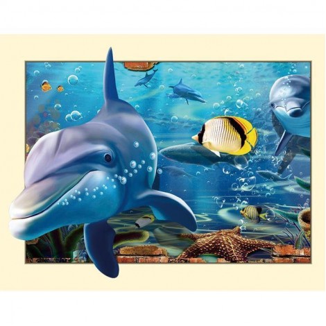 2019 Neuankömmling Besondere Delphin 5d Diamond Painting /Diamant Malerei Set QB6516