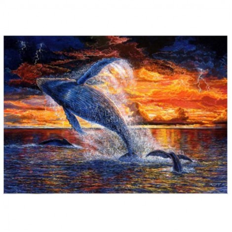 Neuankömmling Ölgemälde Stile Delphin 5d Diamond Painting /Diamant Malerei Set QB65114